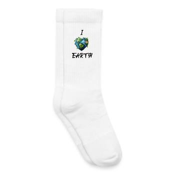 I Love Earth - Kids Tennis Socks - white - Right