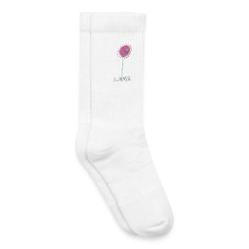 Abstrakte Sommerkristall Blumenillustration - Kinder Tennissocken - Weiß - Rechts