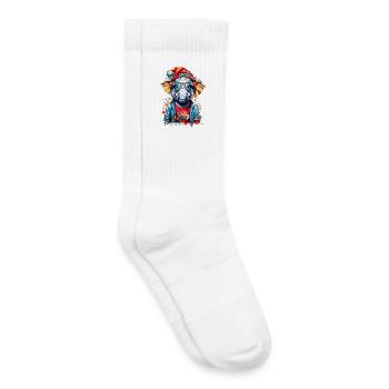 Éléphant cool - Chaussettes de tennis bio enfant - blanc - Droite