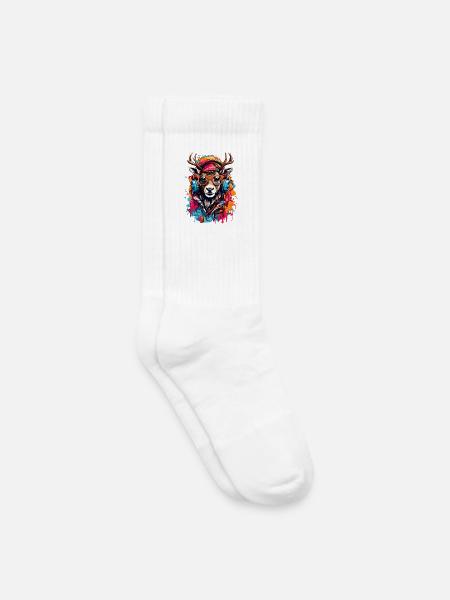 Coole Rentier - Kinder Tennissocken - Weiß