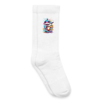 Shark - Kids Tennis Socks - white - Right
