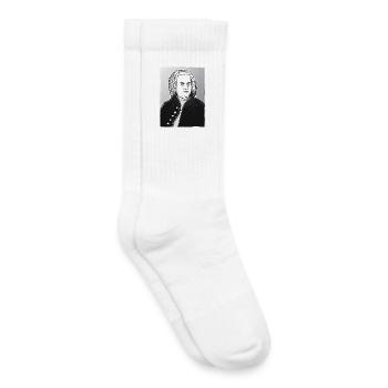 Johann Sebastian Bach en noir, blanc et argent - Chaussettes de tennis bio enfant - blanc - Droite