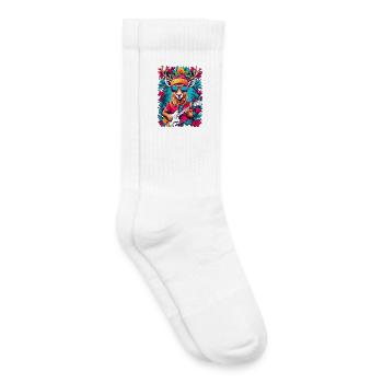 Renne avec guitare - Chaussettes de tennis bio enfant - blanc - Droite