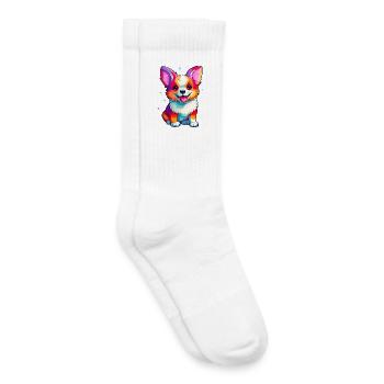 Cortgi avec des touches de couleur - Chaussettes de tennis bio enfant - blanc - Droite