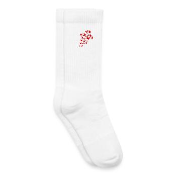 Girl playing saxophone in street art style - Kids Tennis Socks - white - Right