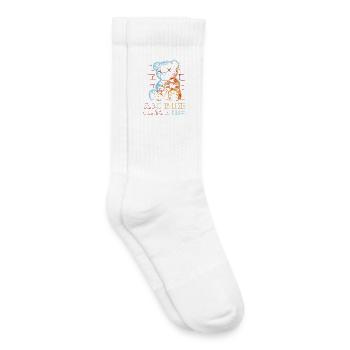 Loving Bear with Alphabet Drawing - Kids Tennis Socks - white - Right