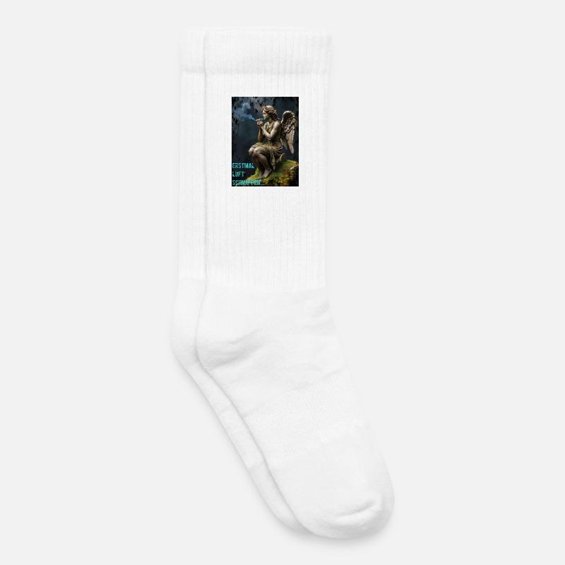 Rauchender Engel - Kinder Tennissocken - Weiß