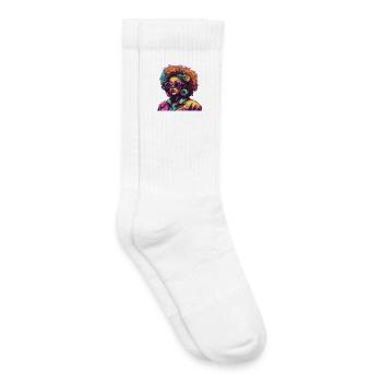 Artful Pop Art Portrait with Afro - Kids Tennis Socks - white - Right