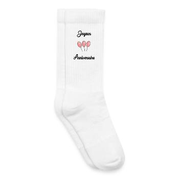 JOYEUX ANNIVERSAIRE - Chaussettes de tennis bio enfant - blanc - Droite