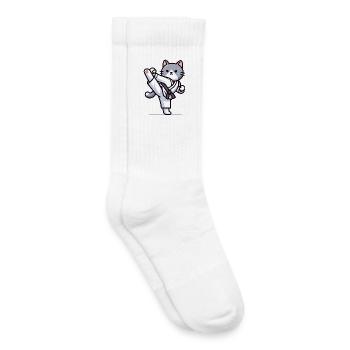 Karaté Kitty : le combattant félin - Chaussettes de tennis bio enfant - blanc - Droite