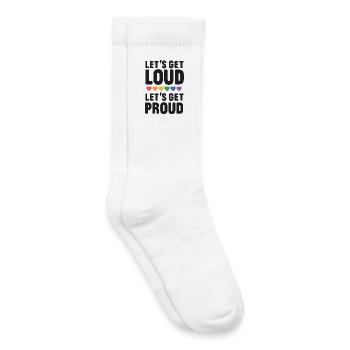 LGBT Pride Month - Let's get Loud, let's get proud - Kids Tennis Socks - white - Right