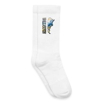 Carte à l’aquarelle Argentine - Chaussettes de tennis bio enfant - blanc - Droite