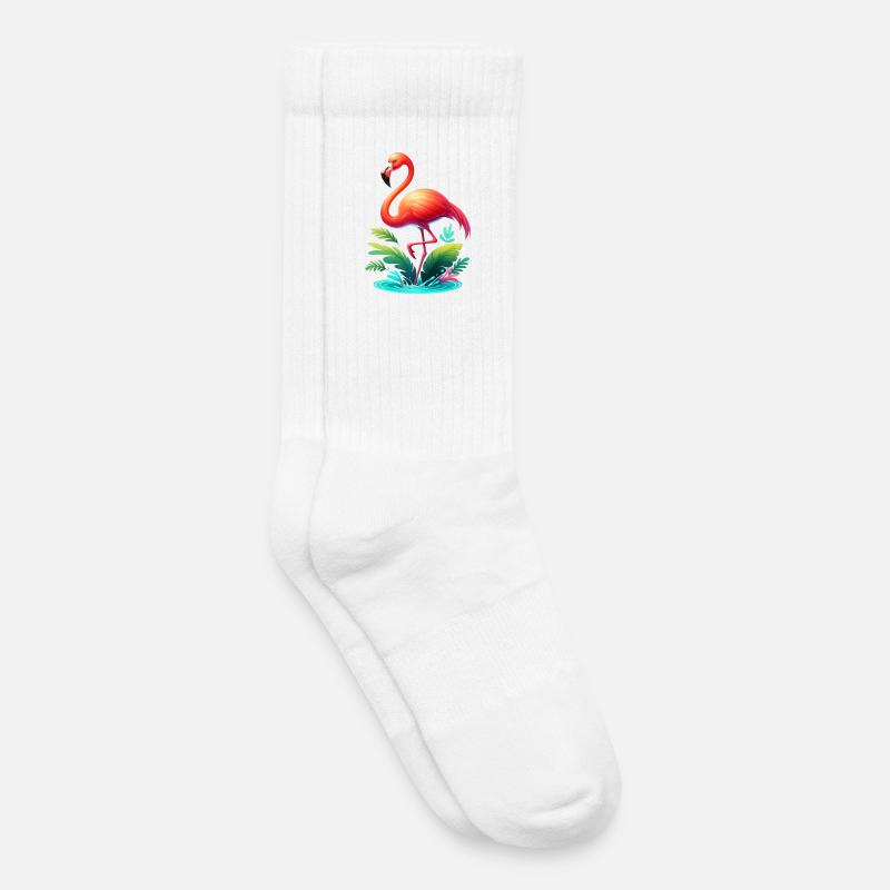 Flamingo - Kinder Tennissocken - Weiß