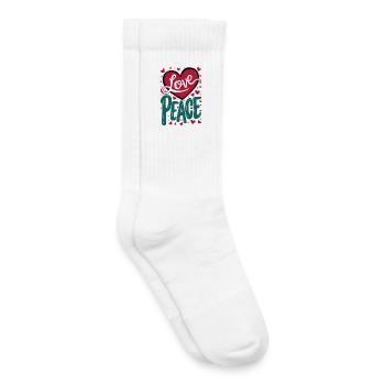 Liebe und Frieden Herz Design - Kinder Tennissocken - Weiß - Rechts