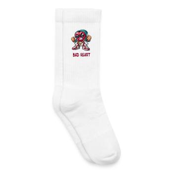 Böses Herz Design - Kinder Tennissocken - Weiß - Rechts