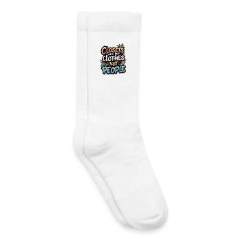 LES PLACARDS SONT POUR LES VÊTEMENTS, PAS POUR LES GENS - Chaussettes de tennis bio enfant - blanc - Droite