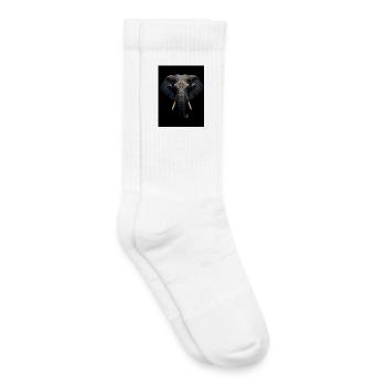 Tête d'éléphant tatoué style indien - Chaussettes de tennis bio enfant - blanc - Droite