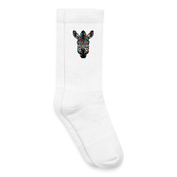 Zèbre - Chaussettes de tennis bio enfant - blanc - Droite