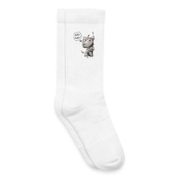 Guck Guck Nilpferd I Flusspferd I Hippotamus - Kinder Tennissocken - Weiß - Rechts