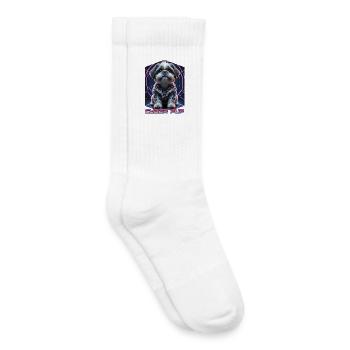 Cyber Pup Shih Tzu Dog - Kids Tennis Socks - white - Right