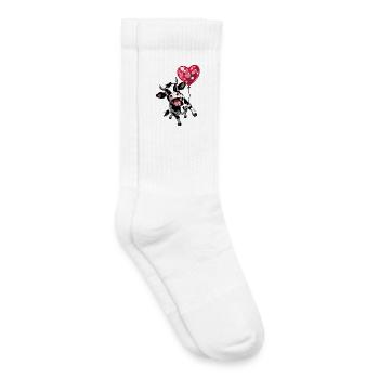Drôle de vache choc culturel avec cœur - Chaussettes de tennis bio enfant - blanc - Droite