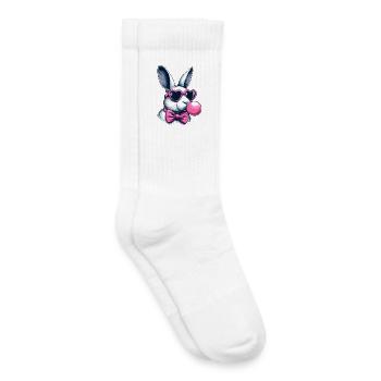 SSW31 Bunny mit Kaugummi - Kinder Tennissocken - Weiß - Rechts