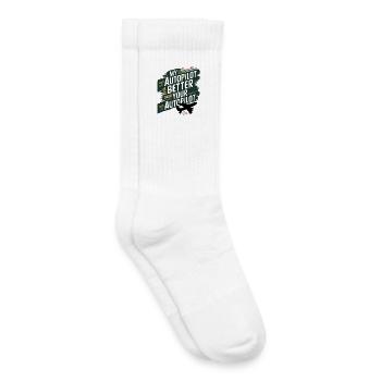 Mon pilote automatique est meilleur que le vôtre - Chaussettes de tennis bio enfant - blanc - Droite