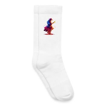 Guitarist Girl Synthwave - Kids Tennis Socks - white - Right