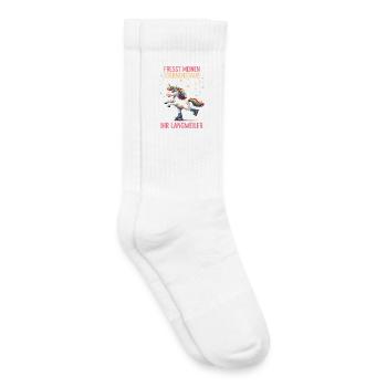 Rollschuh Einhorn - Kinder Tennissocken - Weiß - Rechts