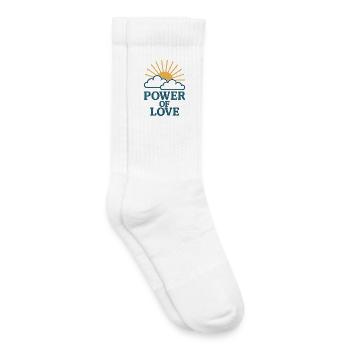Kraft der Liebe: Sonne über Wolken - Kinder Tennissocken - Weiß - Rechts