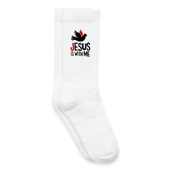 Jesus is with me - Kids Tennis Socks - white - Right