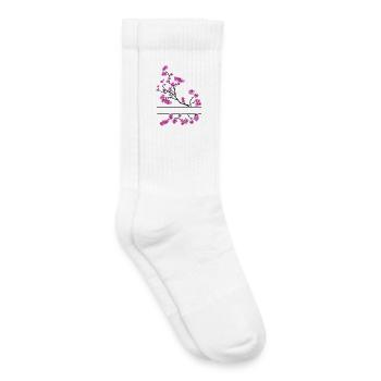 Blossom Branch with Namespace - Kids Tennis Socks - white - Right