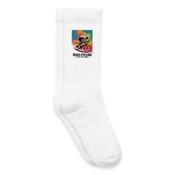 1970s Road Cycling – Retro Map Tee - Kids Tennis Socks - white - Right