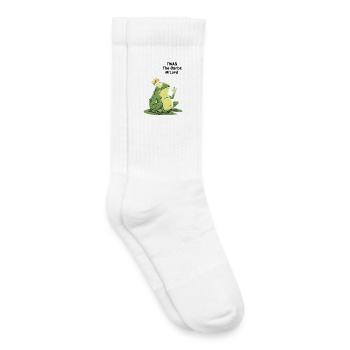 Königlicher Frosch Kohlenhydratkönig Design - Kinder Tennissocken - Weiß - Rechts