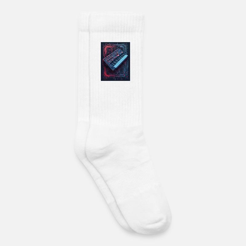 Futuristisches Synthesizer-Design - Kinder Tennissocken - Weiß