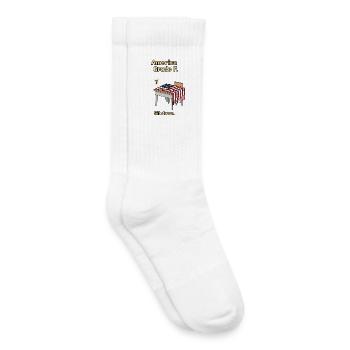 Kritische Amerika Illustration mit Flagge - Kinder Tennissocken - Weiß - Rechts