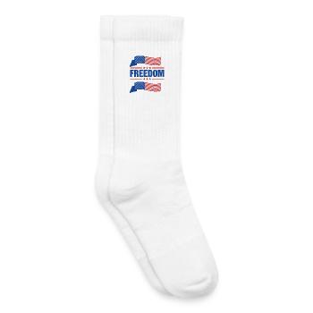 Motifs élégants du drapeau de la liberté - Chaussettes de tennis bio enfant - blanc - Droite