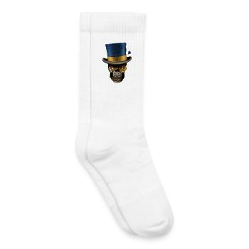 Crâne Vaporwave avec chapeau haut de forme - Chaussettes de tennis bio enfant - blanc - Droite
