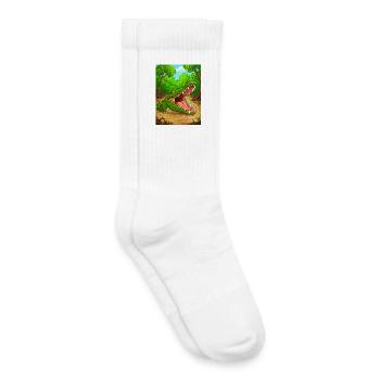 Crocodile – Les rivières d’Afrique, la morsure la plus forte - Chaussettes de tennis bio enfant - blanc - Droite