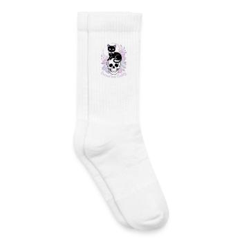 Mystische Katzen und Knochen Design - Kinder Tennissocken - Weiß - Rechts