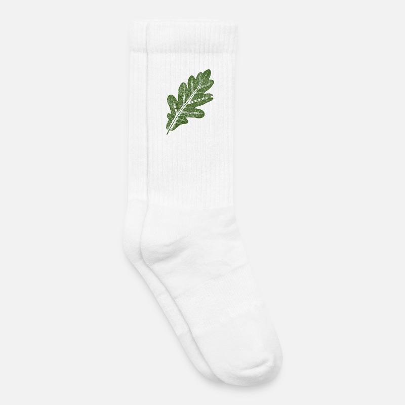 Eichenblatt / Grün - Kinder Tennissocken - Weiß