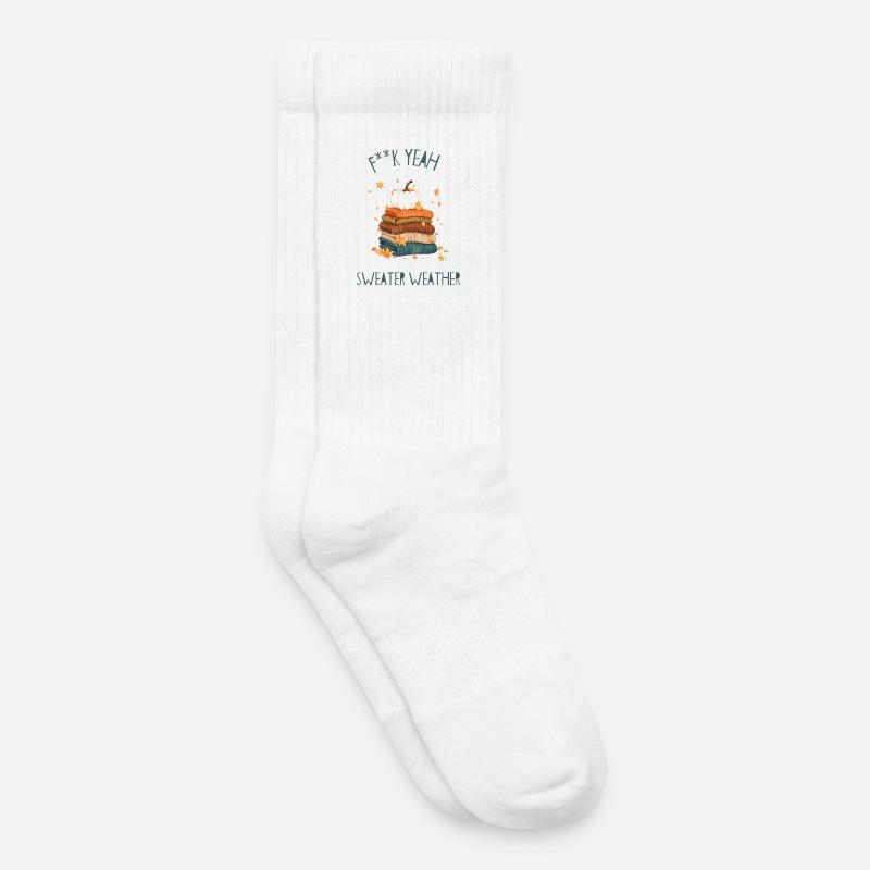 Autumnal Sweater Stack - Kids Tennis Socks - white