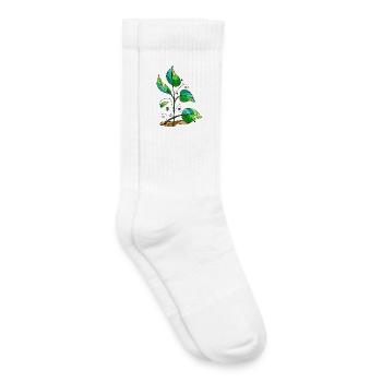 feuilles - Chaussettes de tennis bio enfant - blanc - Droite