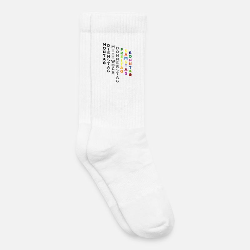 Die Woche , Freitag bis Sonntag - bunt - Kinder Tennissocken - Weiß