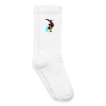 Skateboard Jump Neon Splash - Kids Tennis Socks - white - Right