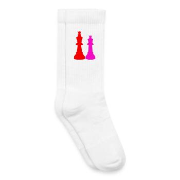 Doppelte Schachqueen Silhouetten - Kinder Tennissocken - Weiß - Rechts