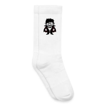 Vampire nerd drôle avec des lunettes et un nœud papillon - Chaussettes de tennis bio enfant - blanc - Droite