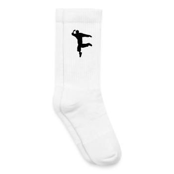 Silhouette B-Boy – Mouvement de breakdance - Chaussettes de tennis bio enfant - blanc - Droite