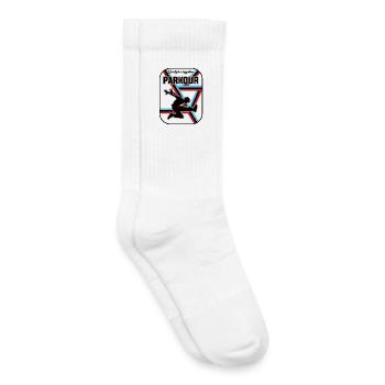 Conception de parkour – La gravité est une suggestion - Chaussettes de tennis bio enfant - blanc - Droite