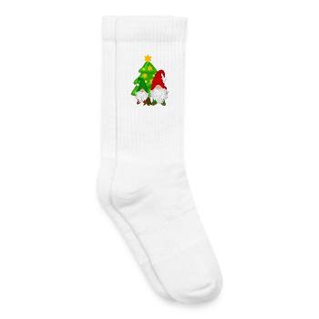 Wichtel vor dem Tannenbaum - Kinder Tennissocken - Weiß - Rechts